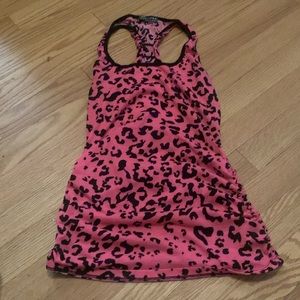 Body central racer back tank top. Pink black leopard print. Size small.